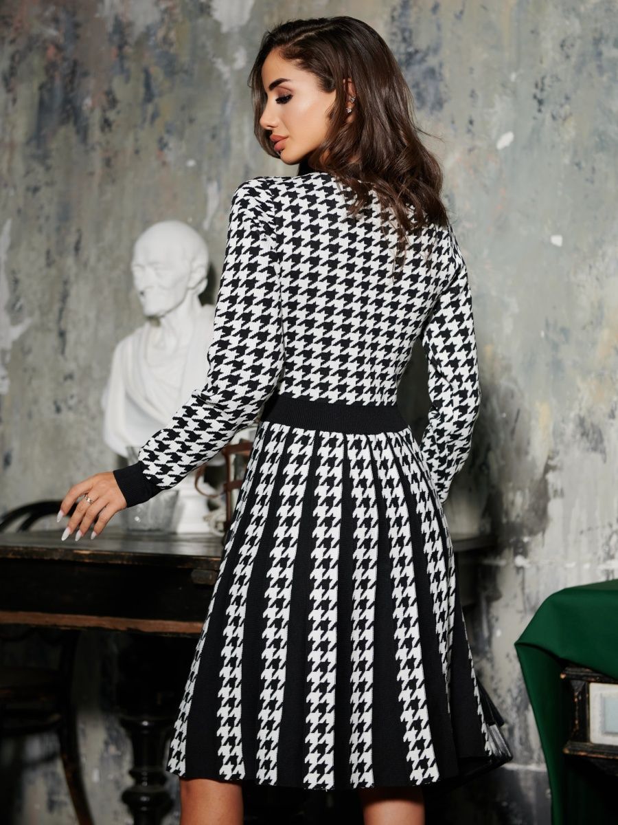 Laurel Luxury  Knitted Tartan Dress