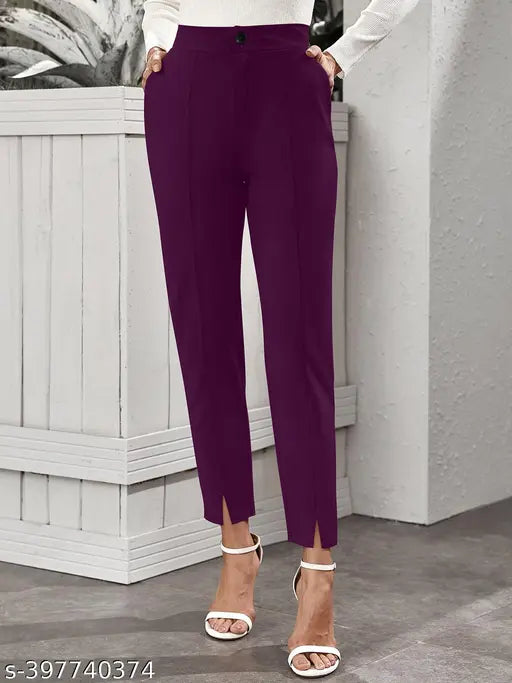 Empowering Women's Polyester Spandex Trouser Collection