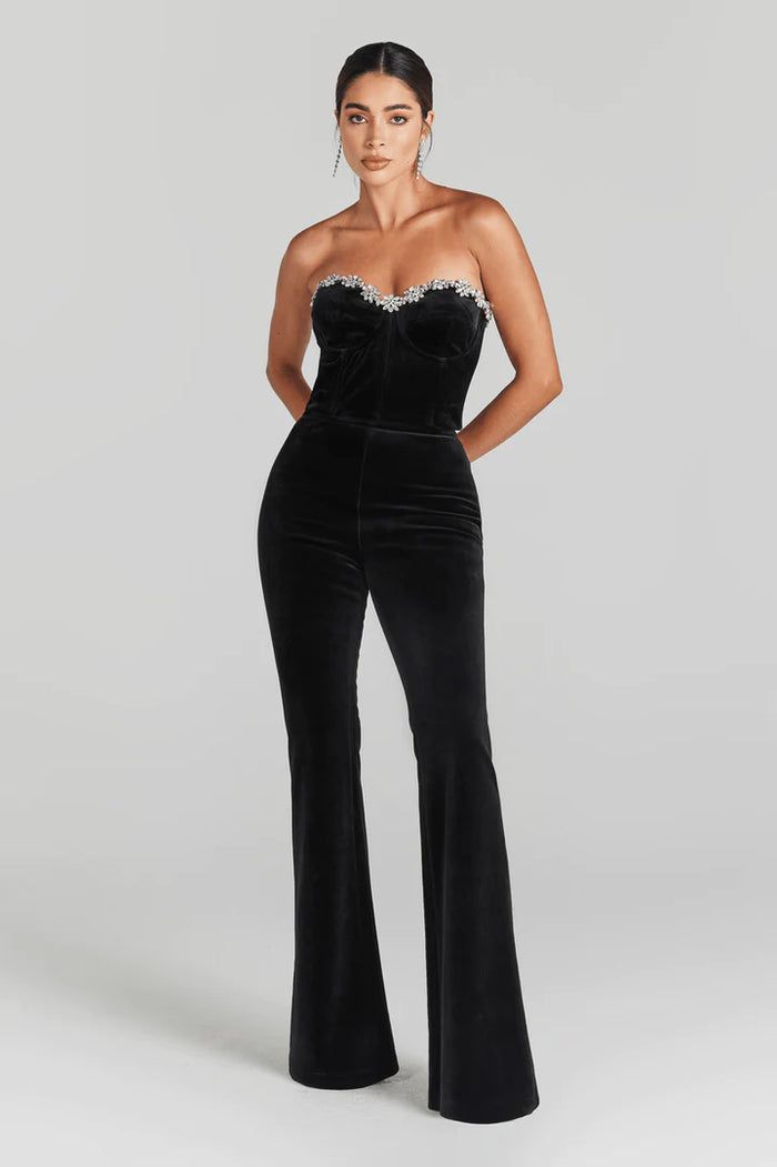 Carol Black Embroidered Jumpsuit