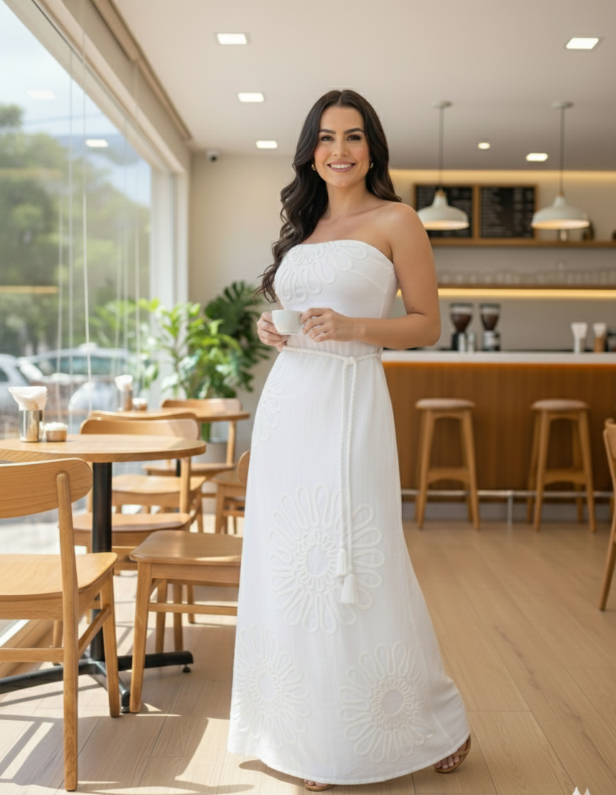 Amahle Maxi Dress With Strapless Bandeau-Style Neckline.