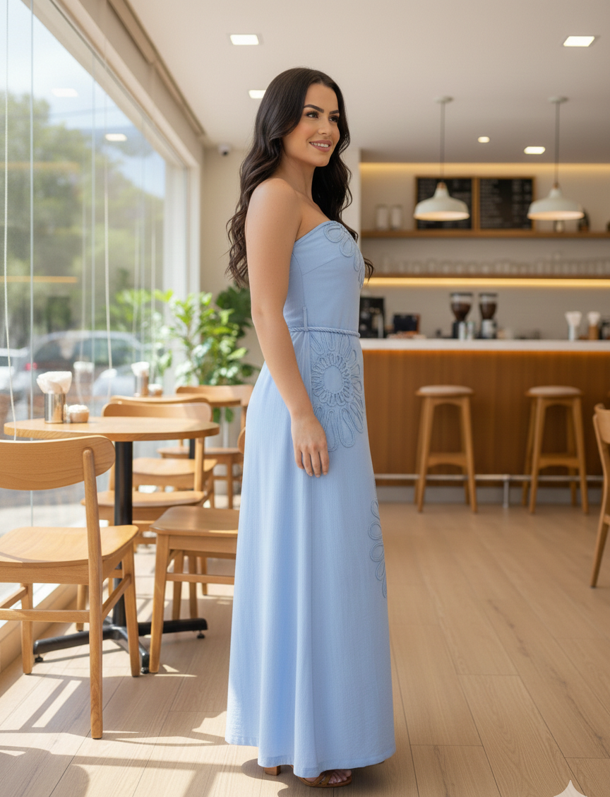 Amahle Maxi Dress With Strapless Bandeau-Style Neckline.