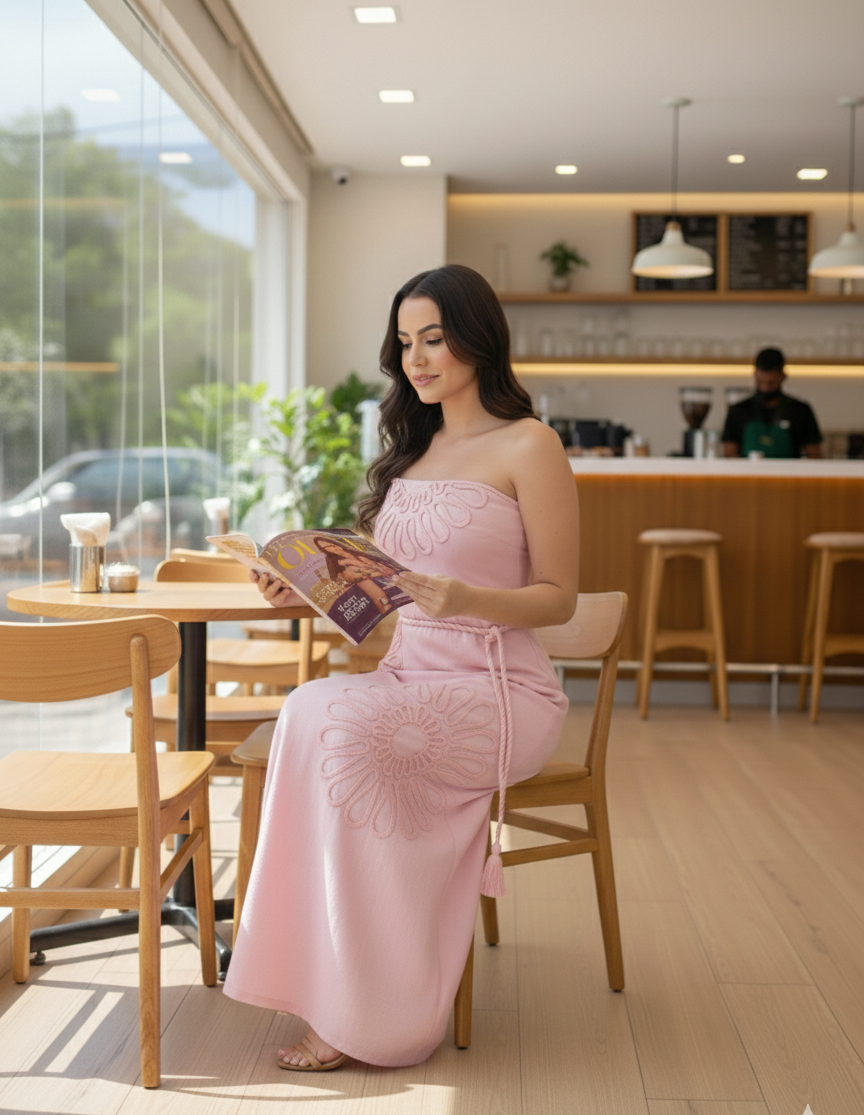 Amahle Maxi Dress With Strapless Bandeau-Style Neckline.