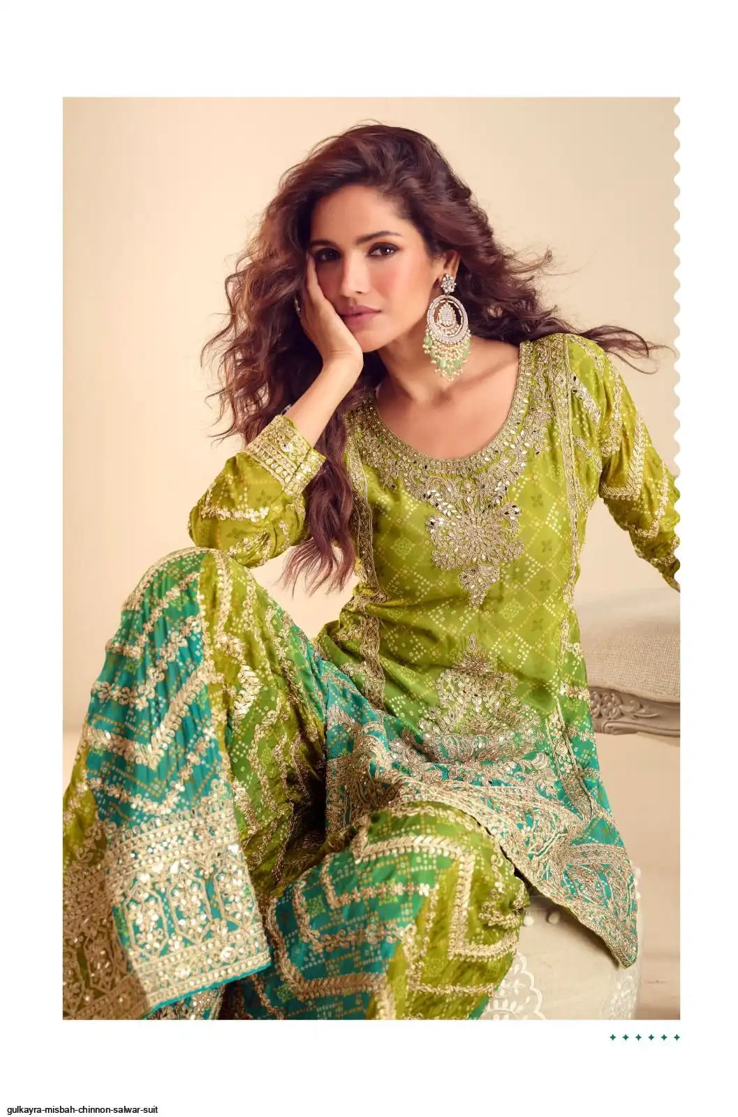 Aancho  Green Traditional Palazzo Embroidery Designer Suit Set