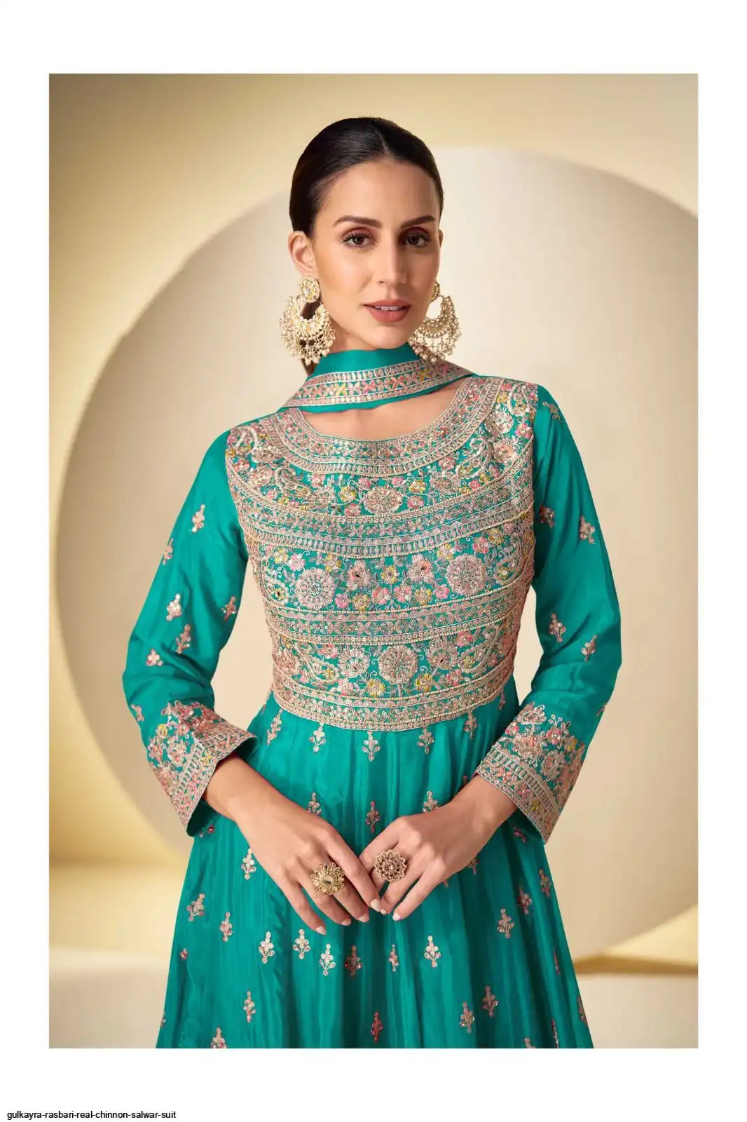 Ilakshi Exclusive Designer Chinon Anarkali Embroidery suit