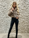 Victoria Women's Zip Up Fluffy Crop Jacket Without Hood Faux Fur Fleece Coat