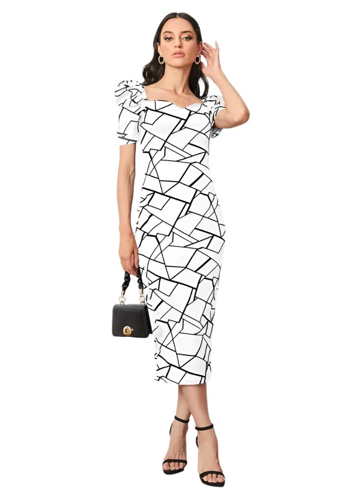 Printed Stylish Long Bodycon Dress