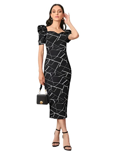 Printed Stylish Long Bodycon Dress