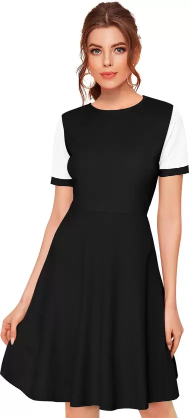 Women A-line Black Dress