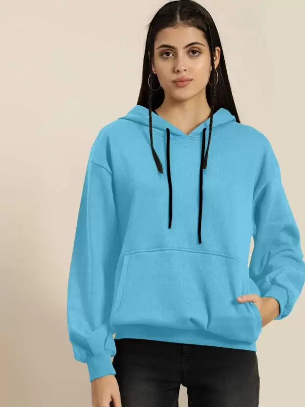 Men & Women Full Sleeve Solid Hooded Sweatshirt