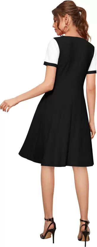 Women A-line Black Dress