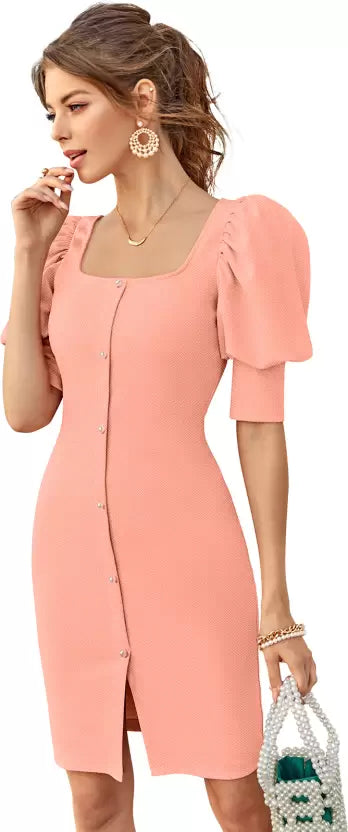 Women Bodycon Pink Dress