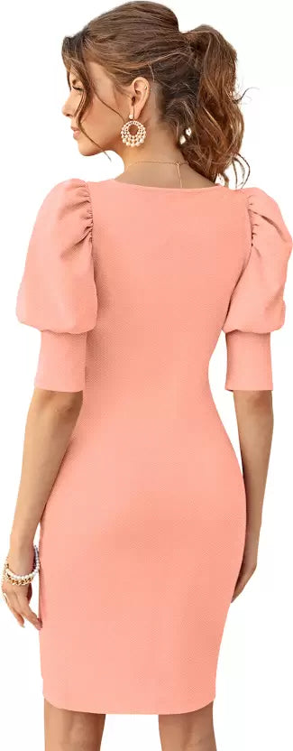 Women Bodycon Pink Dress