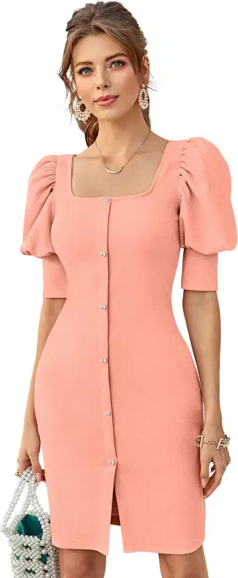 Women Bodycon Pink Dress