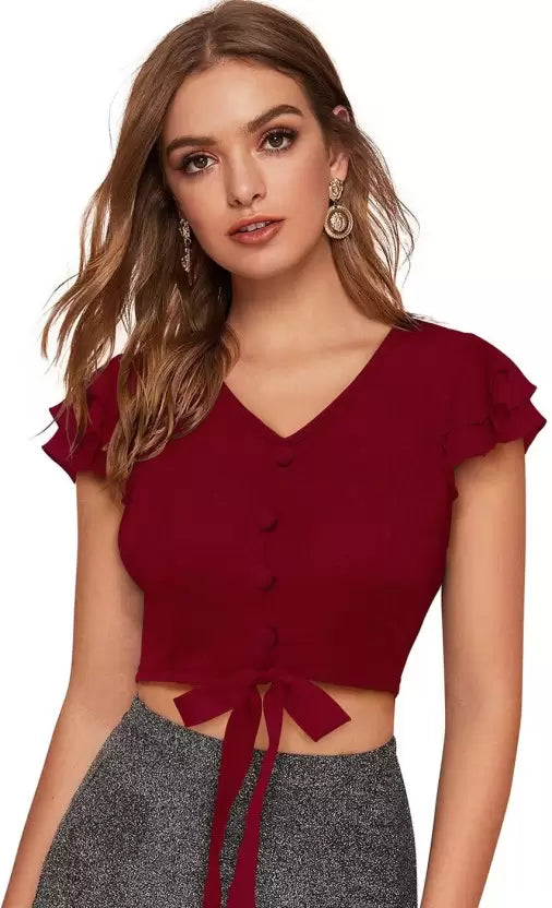 Casual Regular Sleeves Solid Women