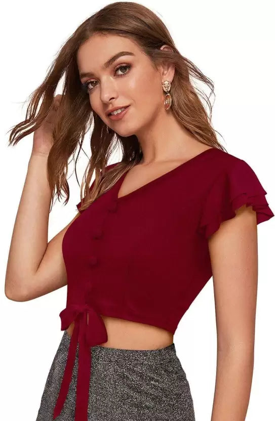 Casual Regular Sleeves Solid Women
