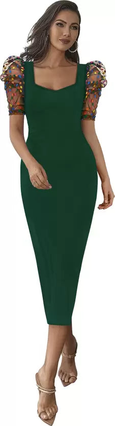 Women Bodycon Green Dress