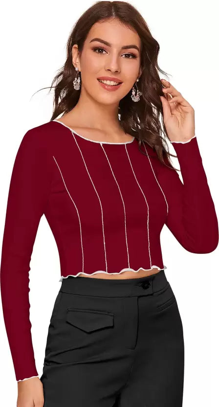 Full Sleeve Party Stylish Crop Top