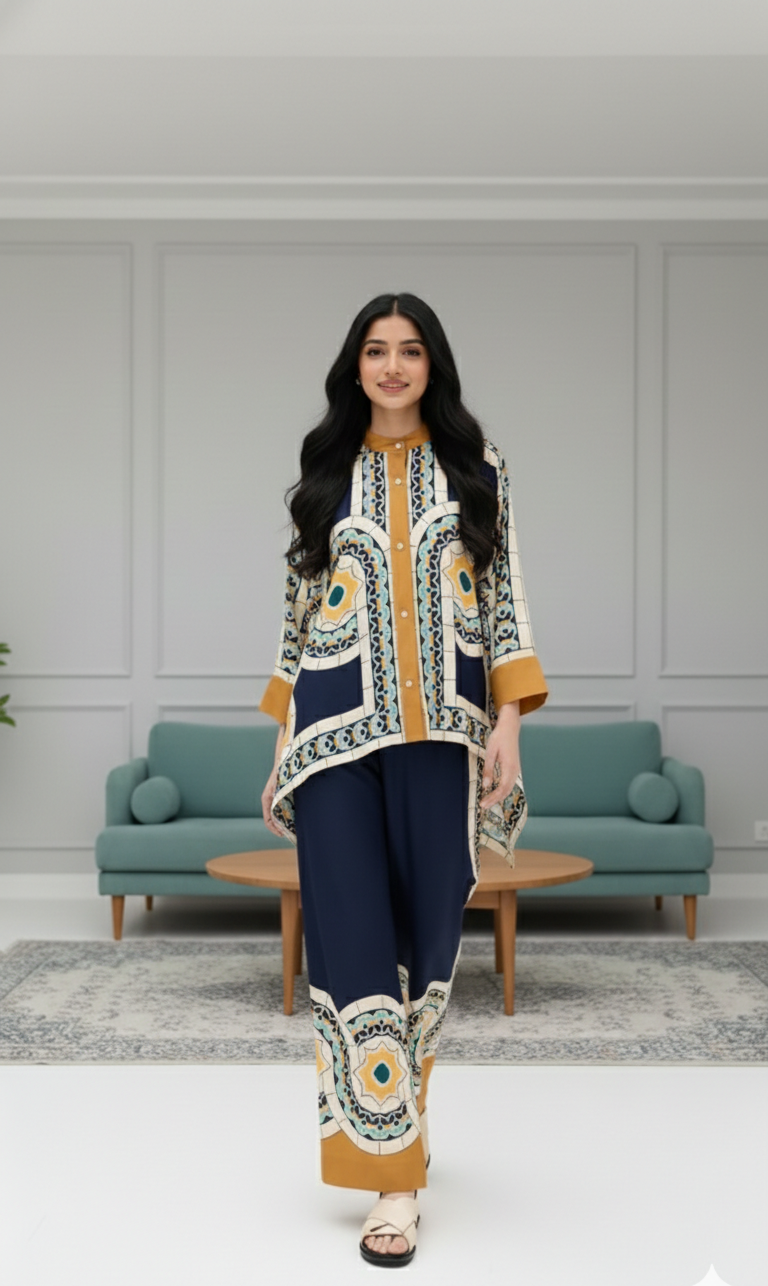 La Double J Foulard Shirt and Palazzo Co-Ord Set