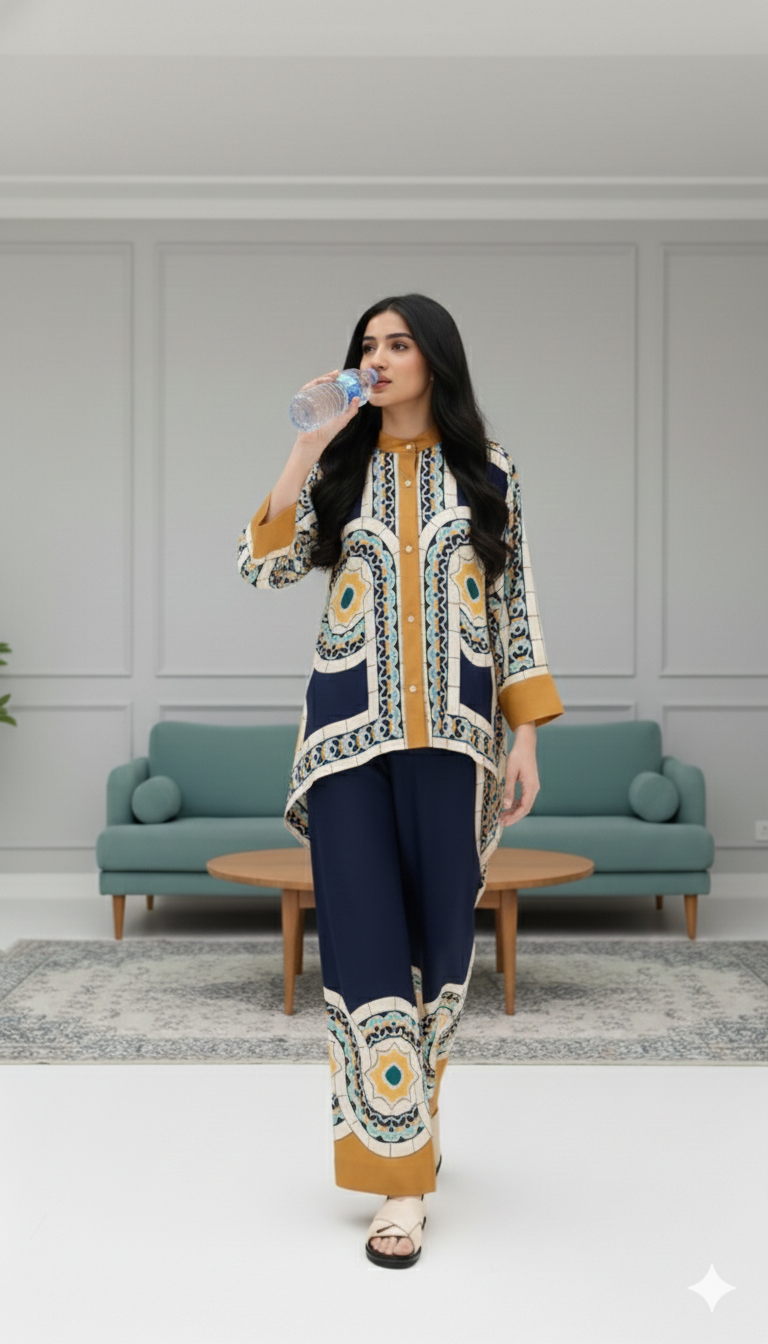 La Double J Foulard Shirt and Palazzo Co-Ord Set
