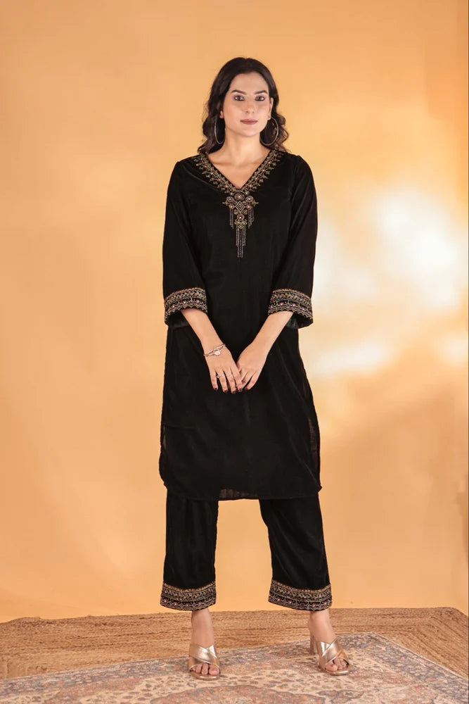 Black designer Suit Set with dupatta