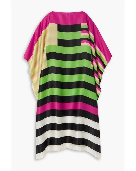 The Quincy striped silk-organza kaftan