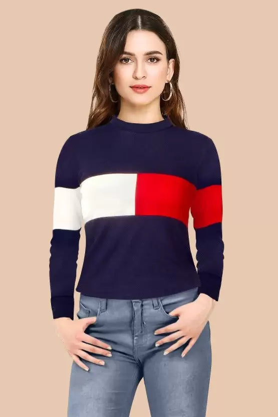 Women Solid Round Neck Cotton Multicolor T-Shirt