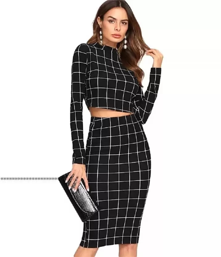 Women Two Piece Dress Black Dress