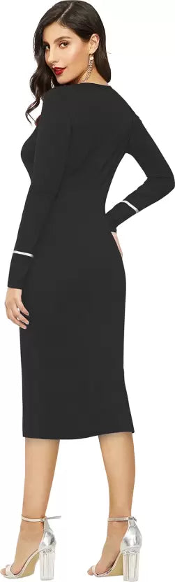 Women Bodycon Slim fit Black Dress