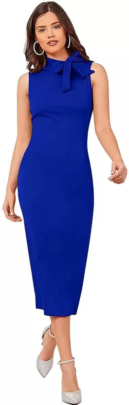 Women Bodycon Navy Blue Dress