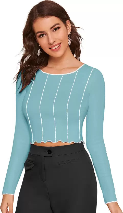 Casual Regular Sleeves Solid Women Light Green Top