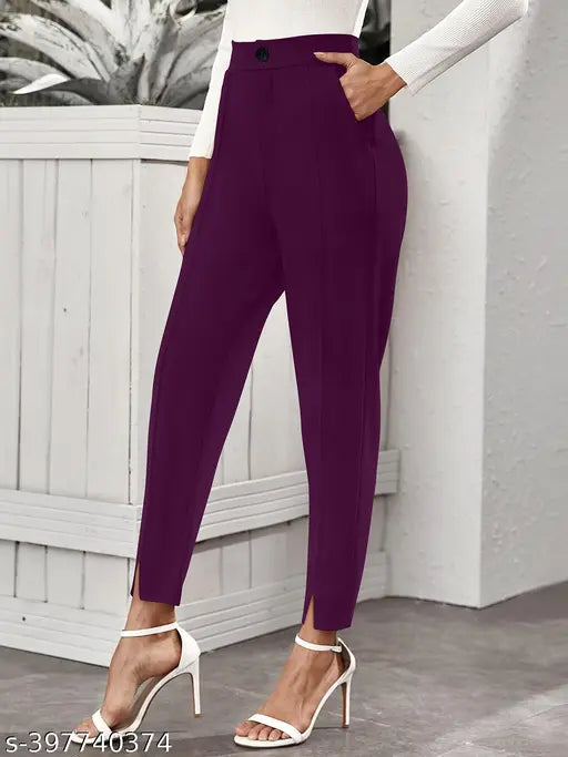 Empowering Women's Polyester Spandex Trouser Collection