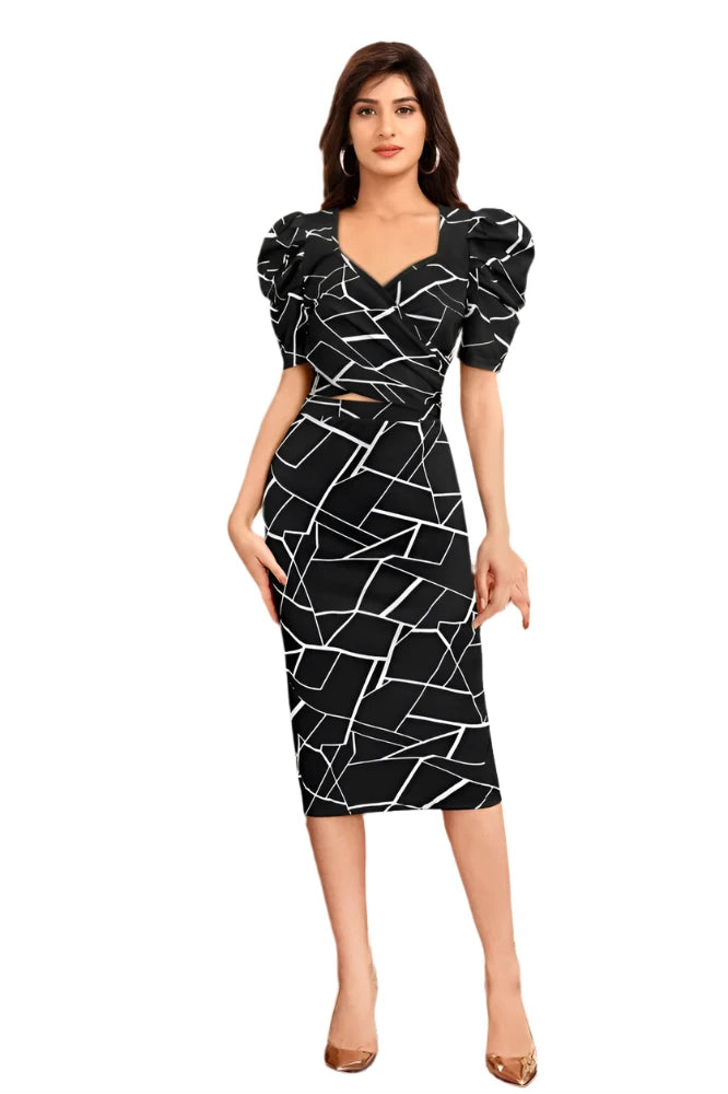 Power Shoulder Look Bodycon Dress