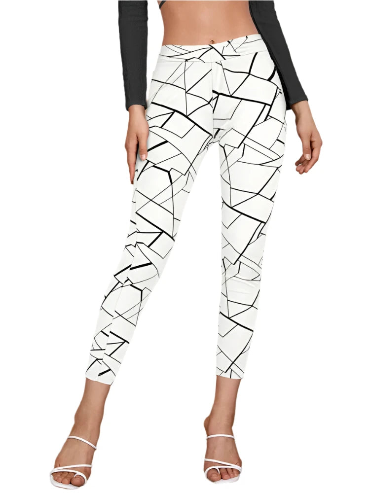 Womens trousers Allover Geo Print Skinny Pants