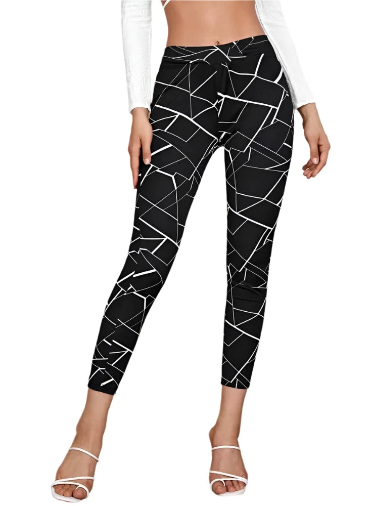 Womens trousers Allover Geo Print Skinny Pants