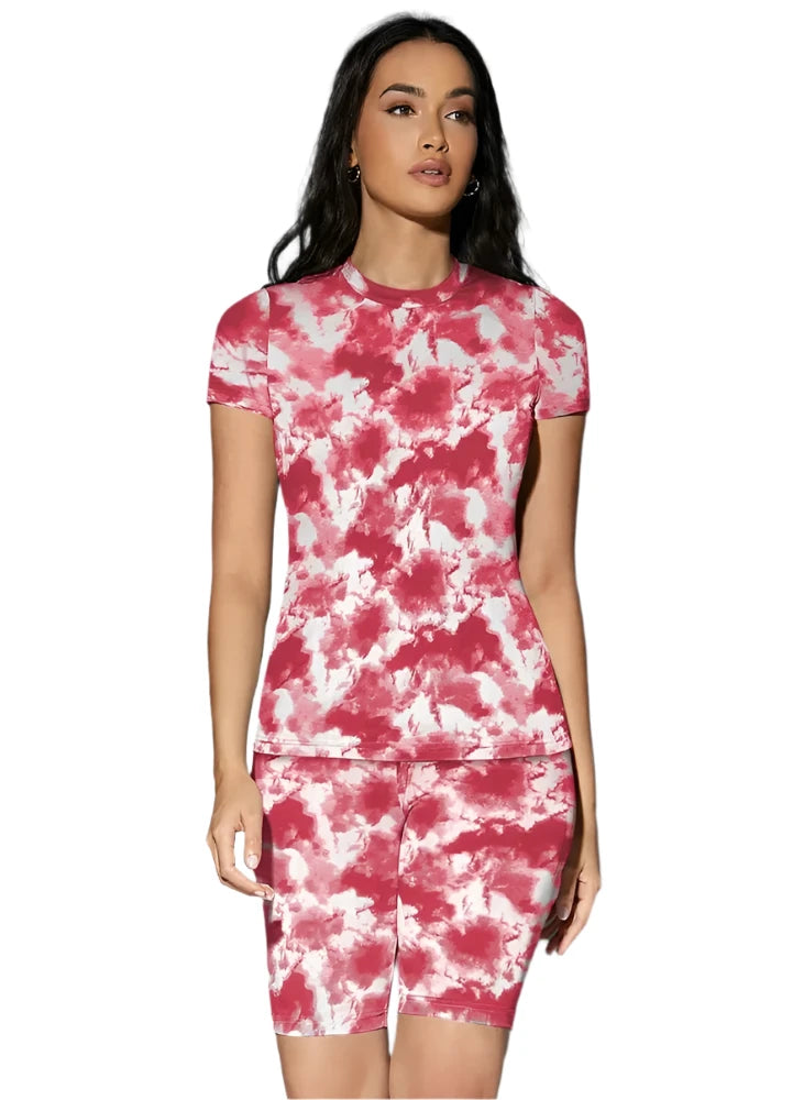 Printed dress, Cap Sleeve
