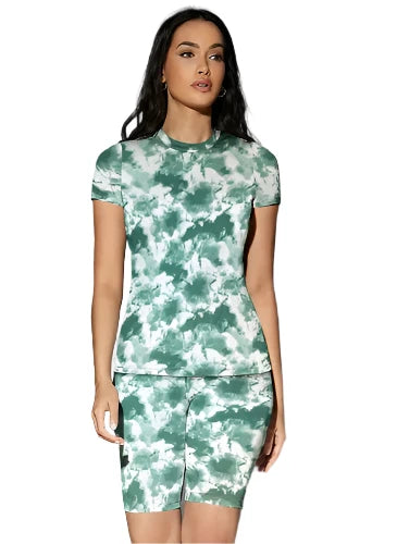 Printed dress, Cap Sleeve