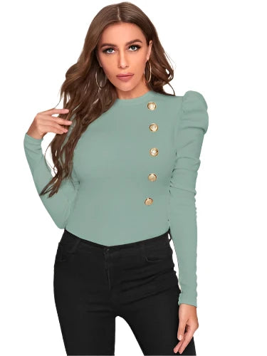 Lookalike Power Shoulder Top