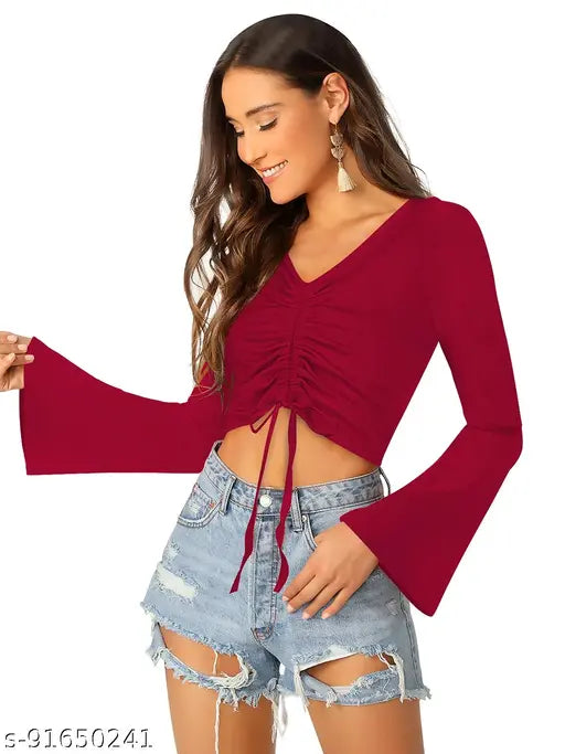 Trendy Glamorous Women Tops & Tunics Maroon