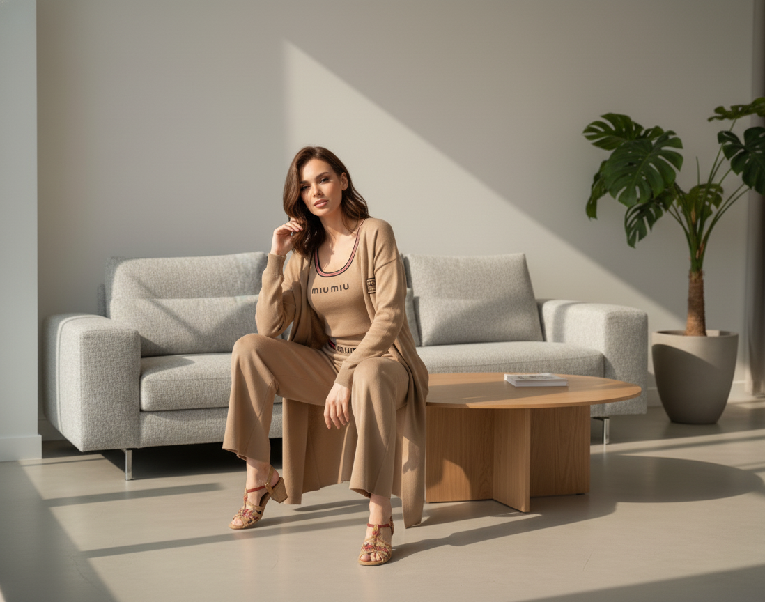 Layla Long Cardigan And Crop Top Trouser Co-Ord Set