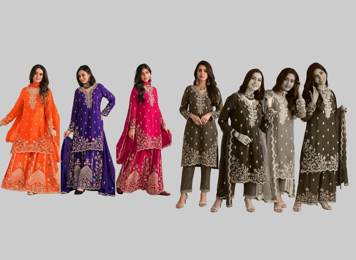 Idhika Chinon Embroidered Plazzo Suits