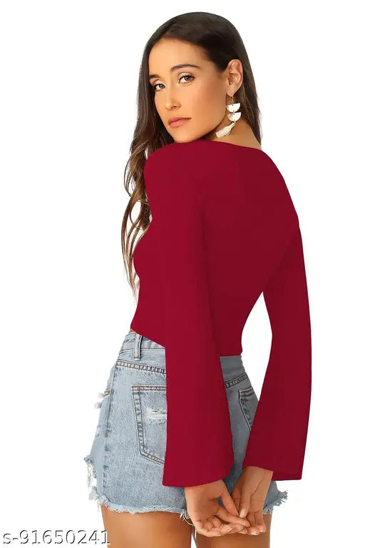 Trendy Glamorous Women Tops & Tunics Maroon