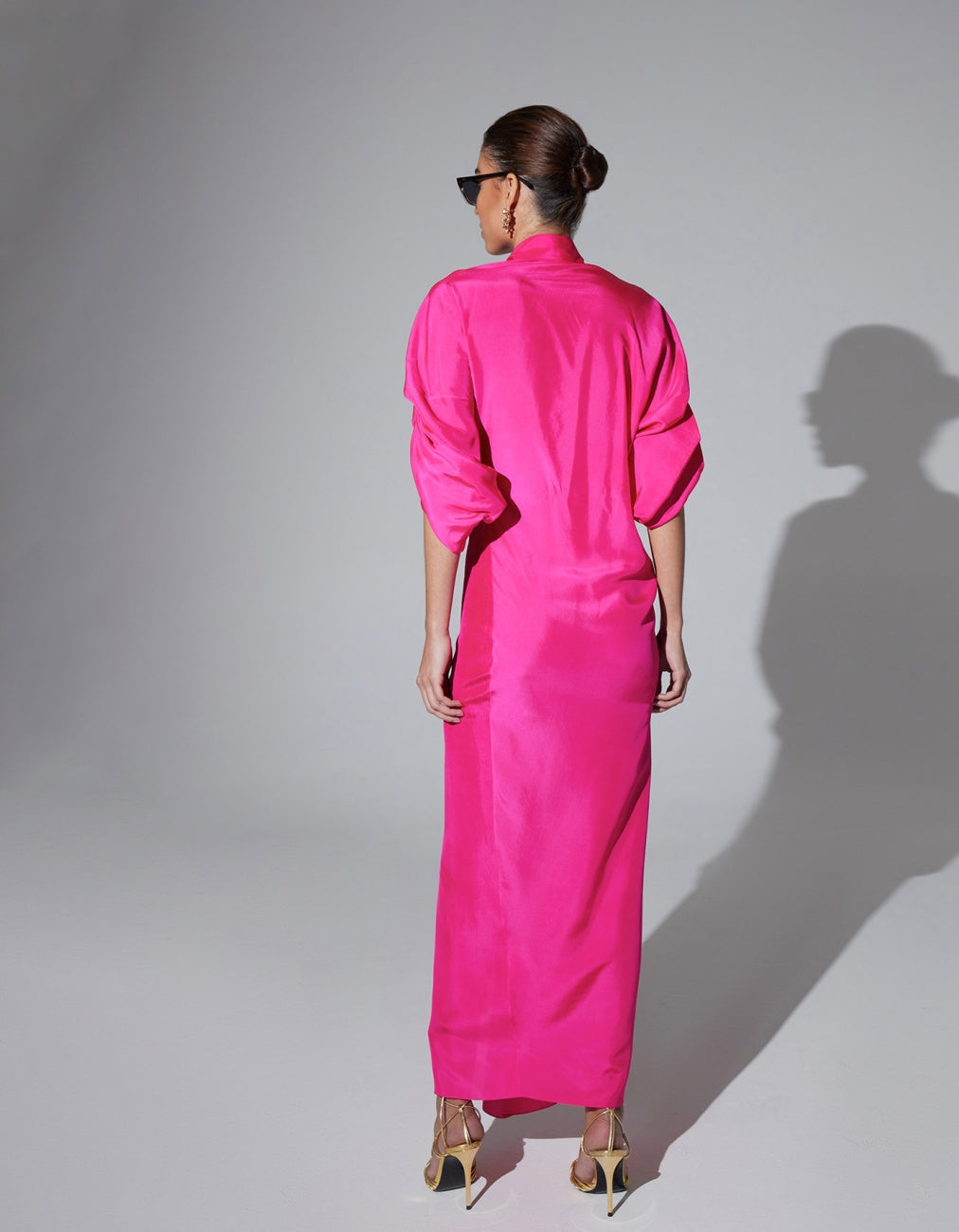 Shirt Maxi Kaftan Dress Magenta