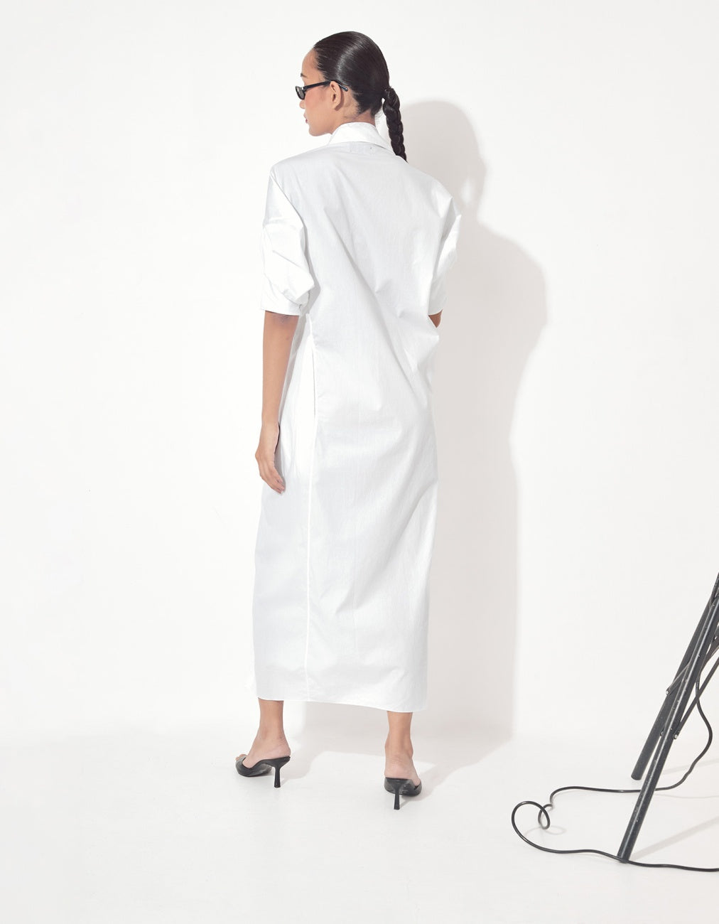 Shirt Style Kaftan Dress White