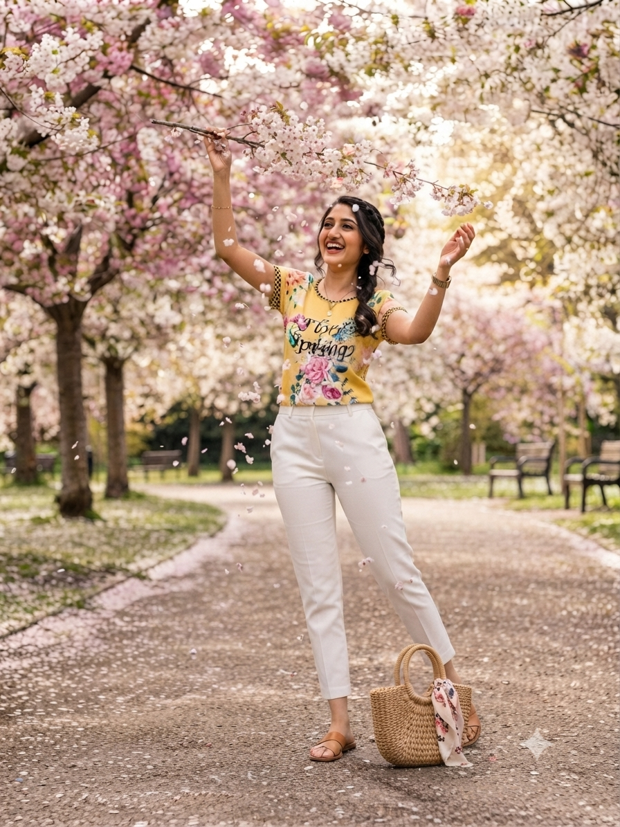 Tashi Spring Floral Yellow Top