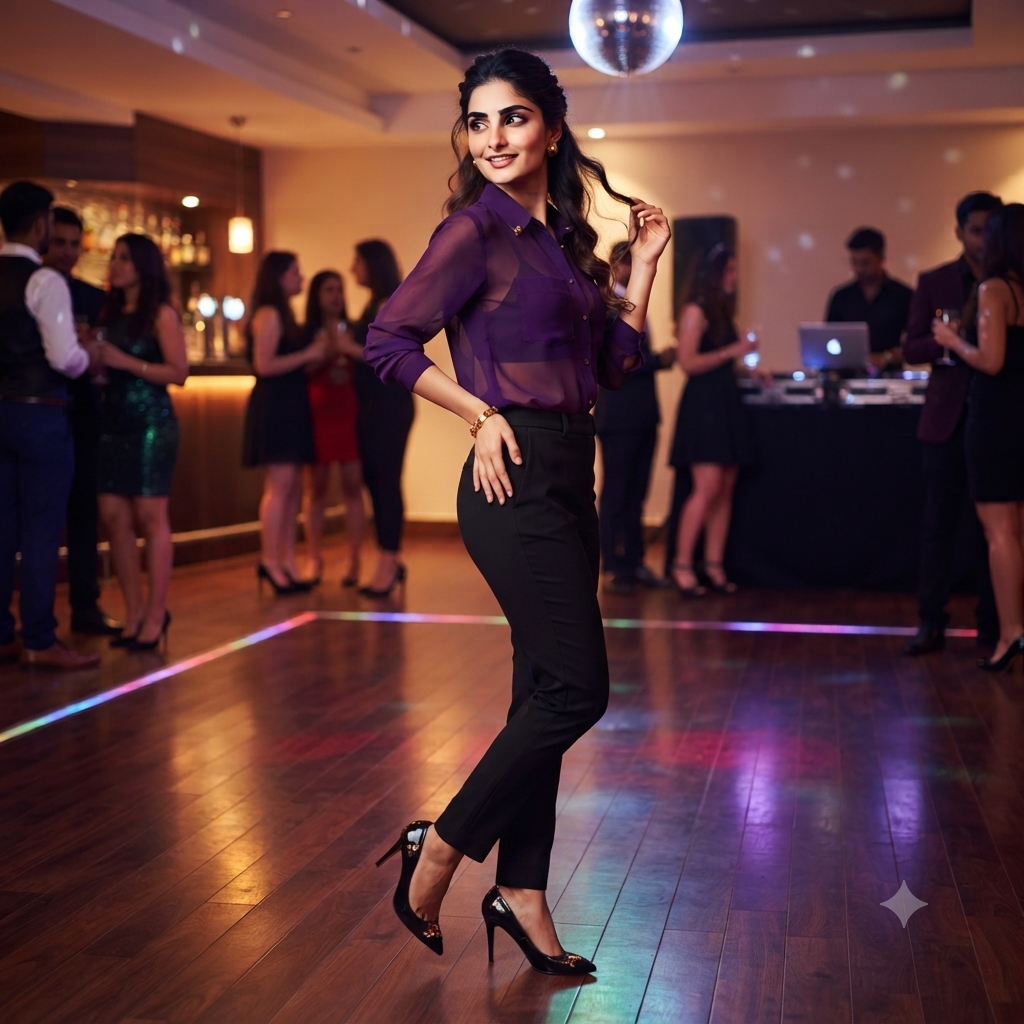 Sheer Purple Button-Down Shirt