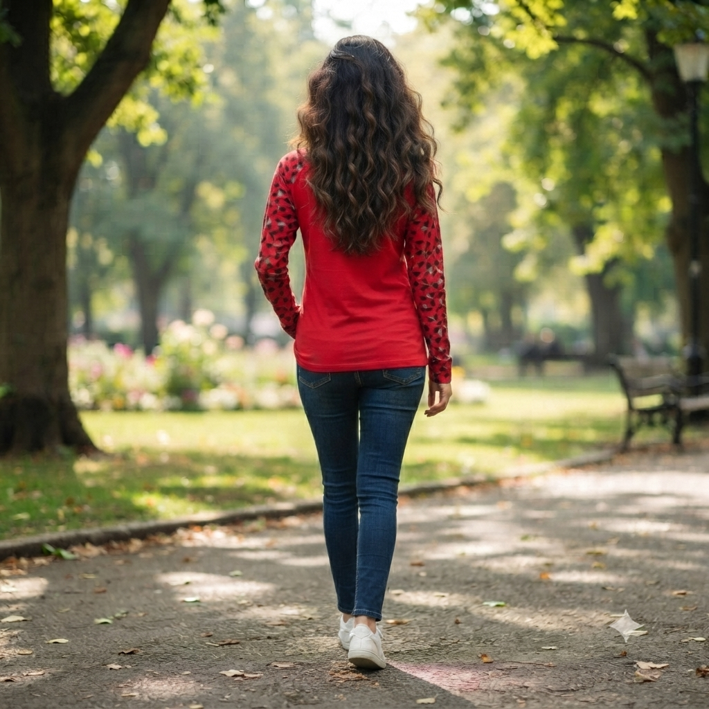 Raglan Geo-Pattern Long Sleeve Top