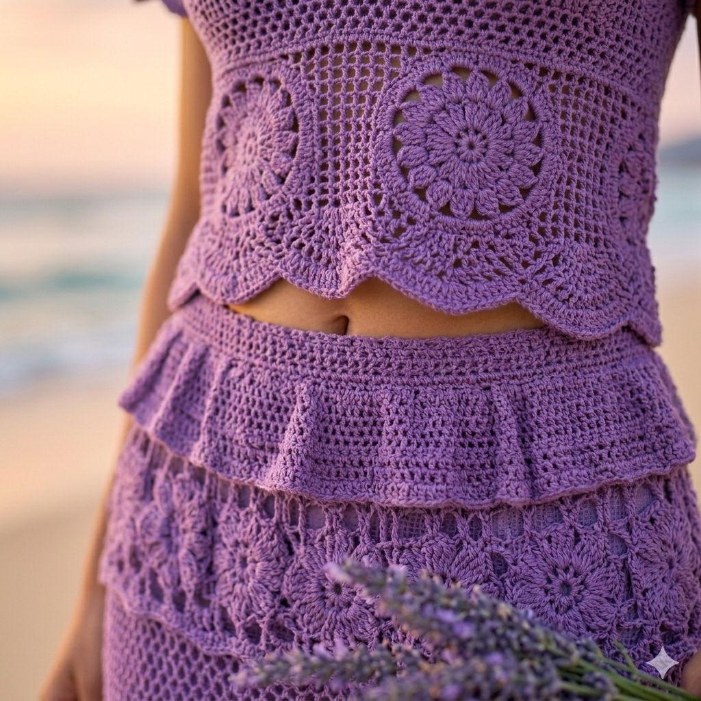 Alara Crochet Two- Piece Maxi Skirt Set