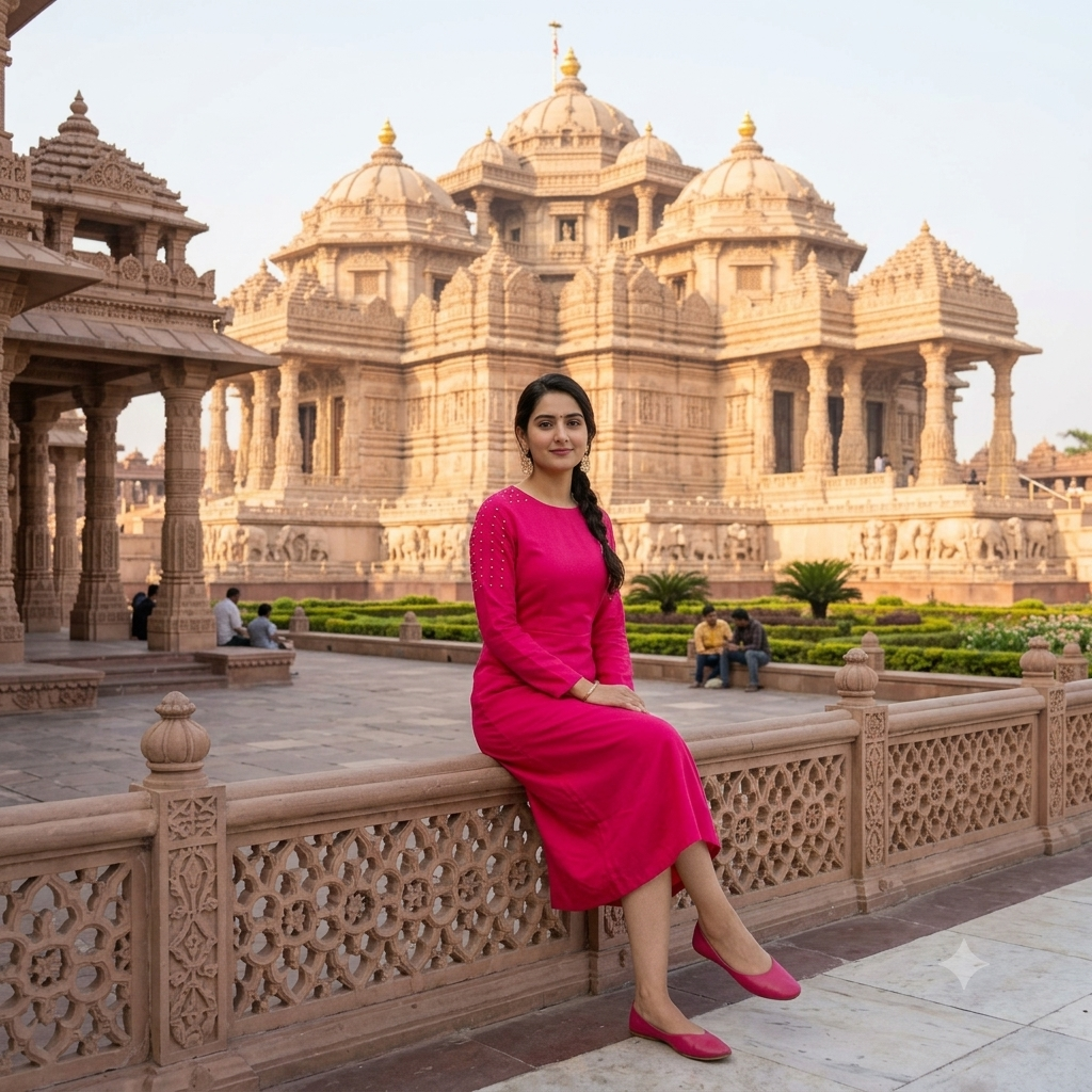 Fuchsia Pink Studded Shoulder A-Line Kurti Dress