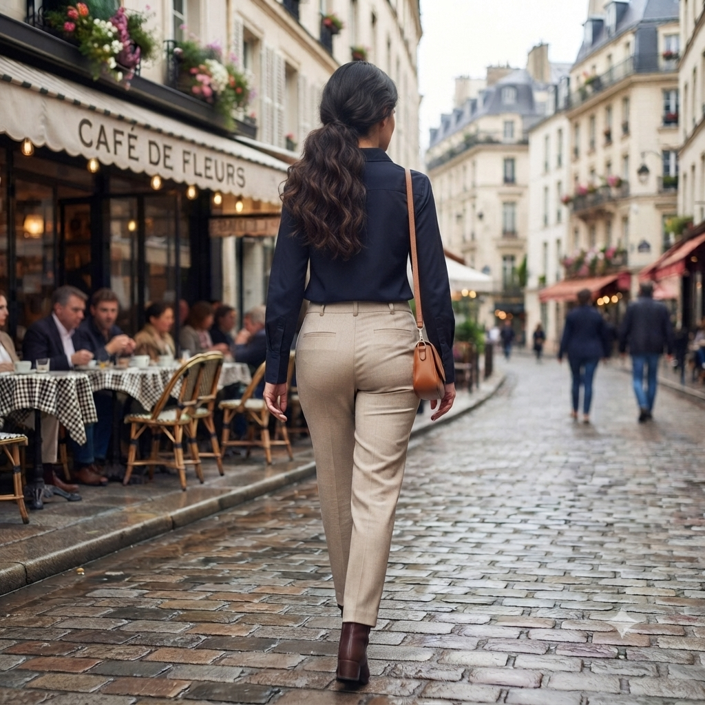 Parisian Chic Contrast-Panel Shirt