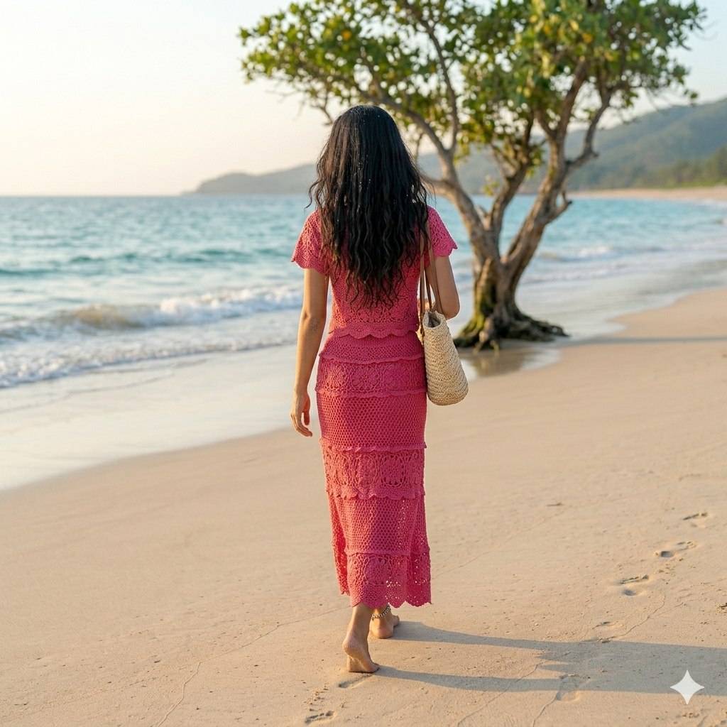 Alara Crochet Two- Piece Maxi Skirt Set